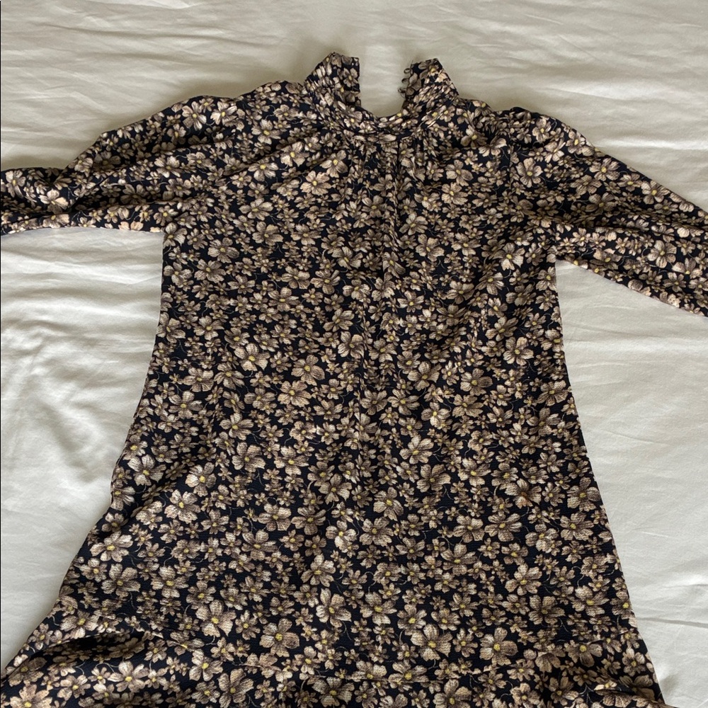 Rebecca Taylor Navy and Yellow Floral Dress